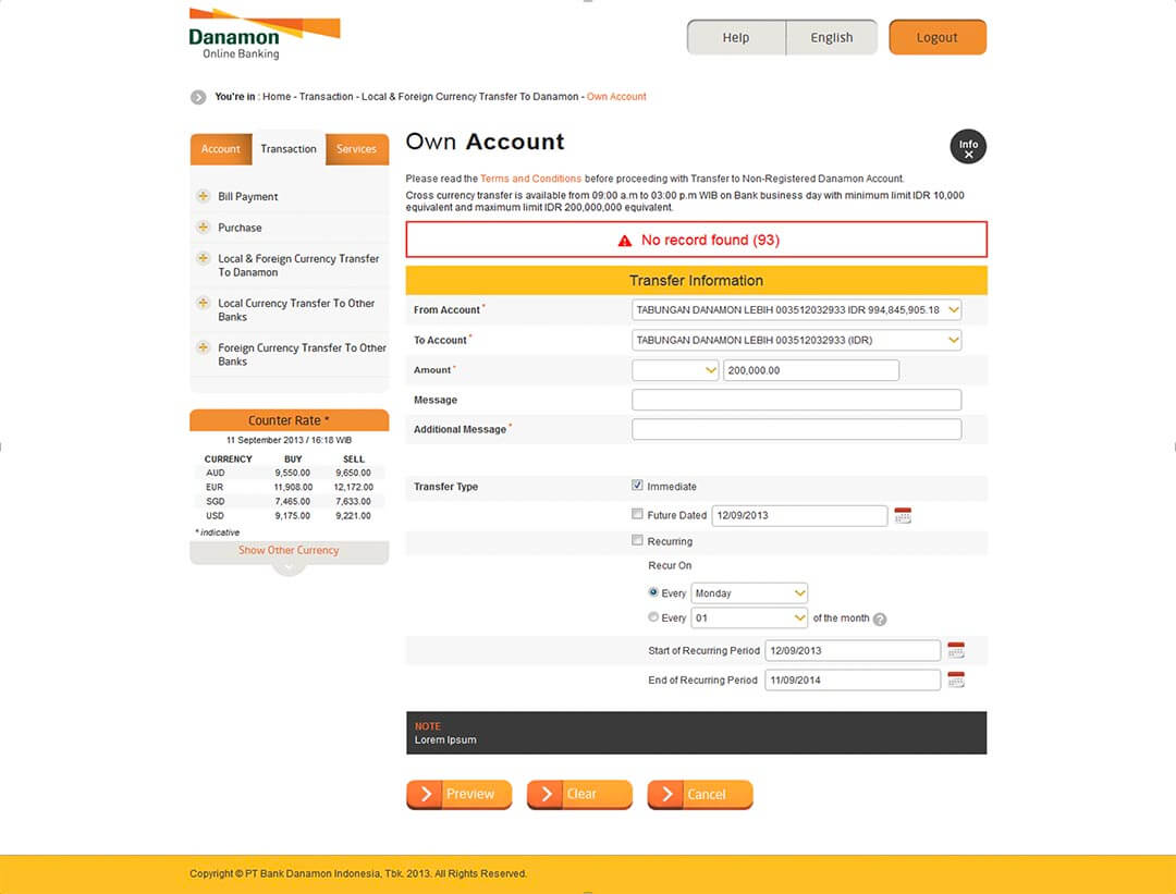 danamononline banking features