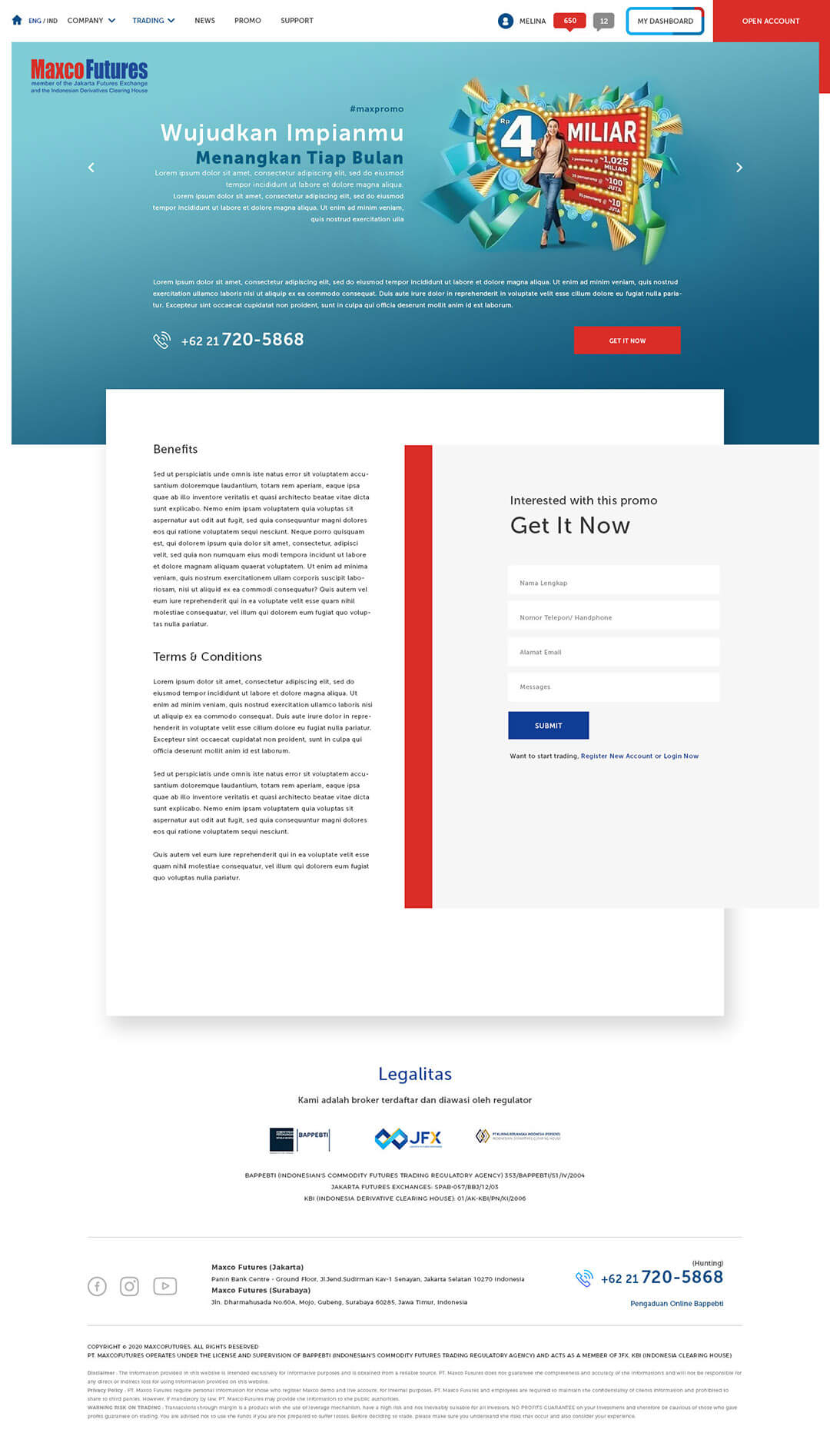 maxcofutures promo detail