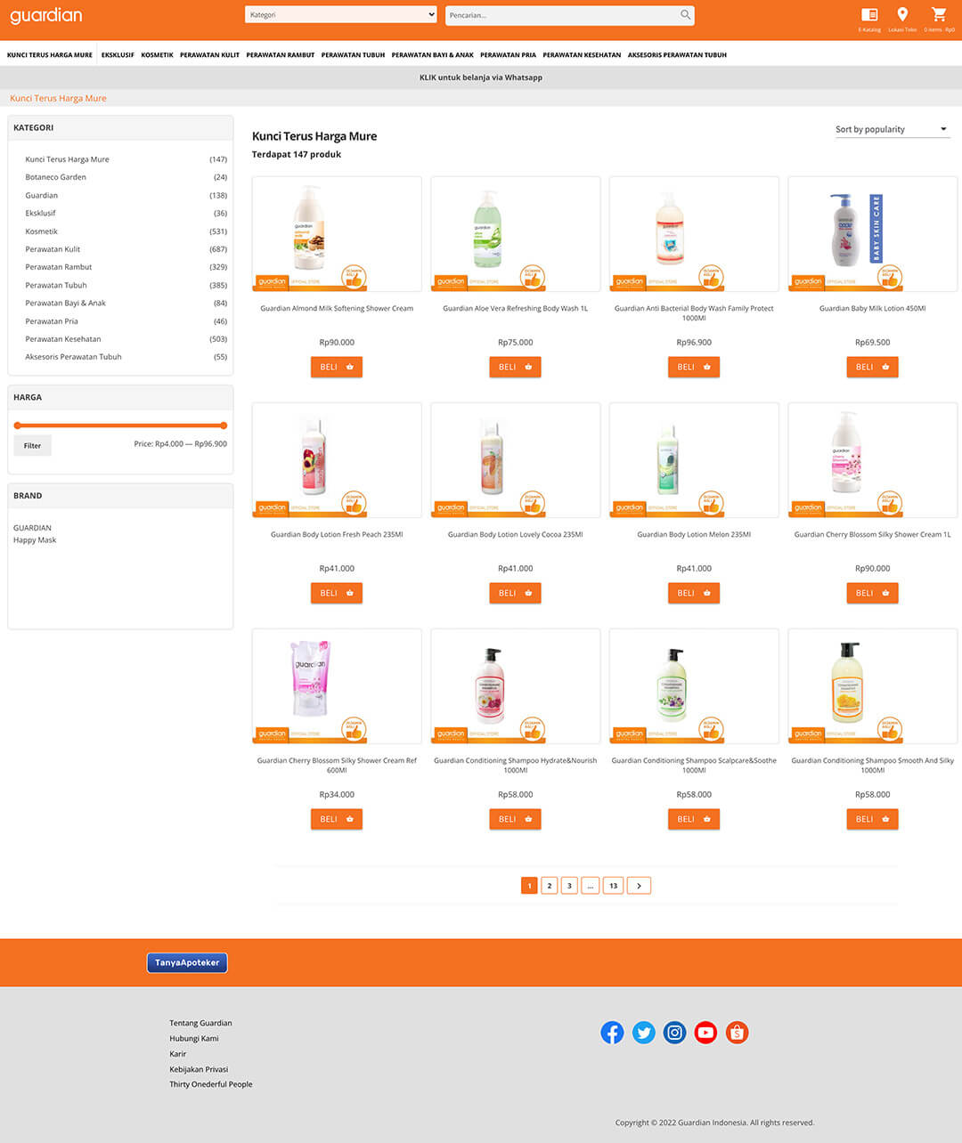 guardian indonesia product category kunci terus harga murah