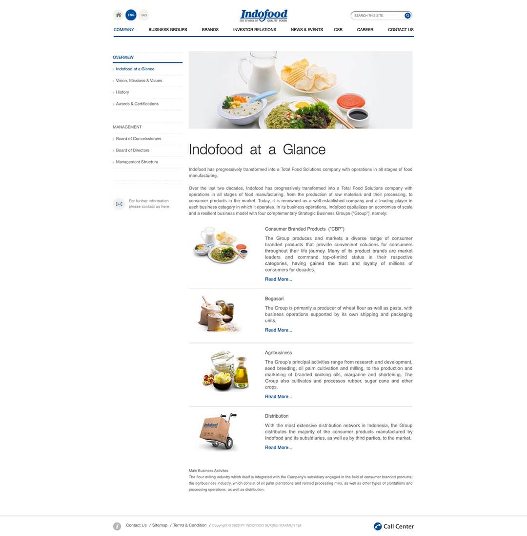 indofood company indofood at a glance