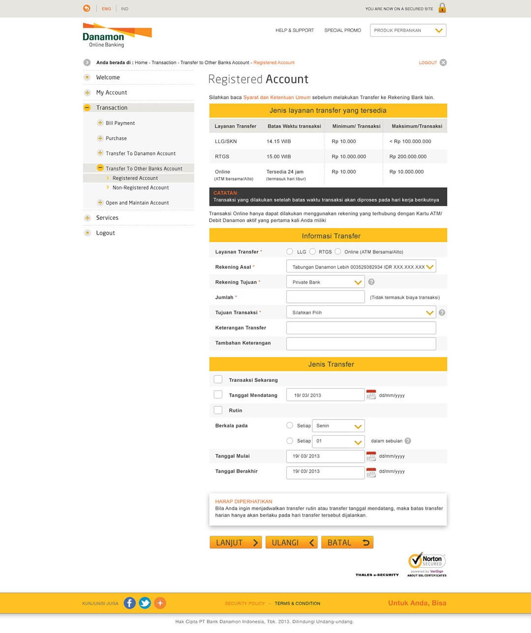 danamononline registered account