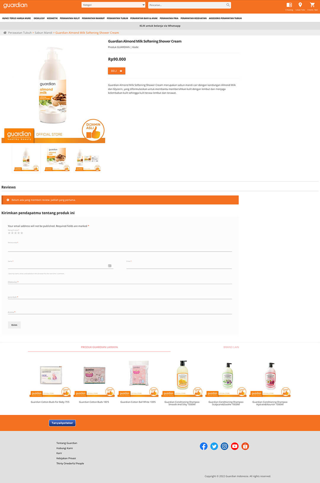 guardian indonesia guardian almond milk softening shower cream