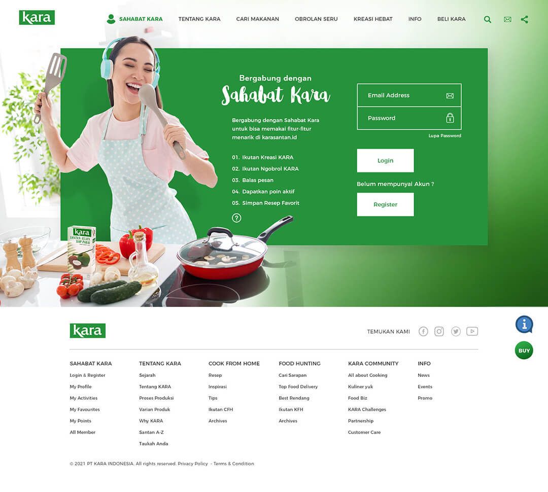 kara login register