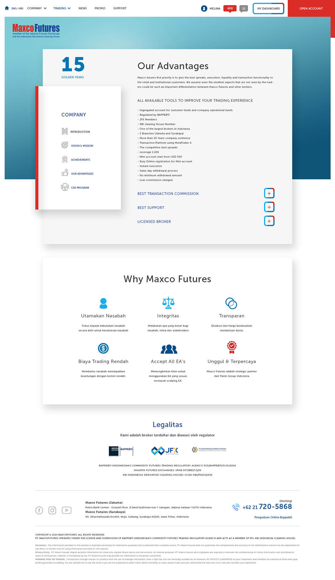 maxcofutures company advantages