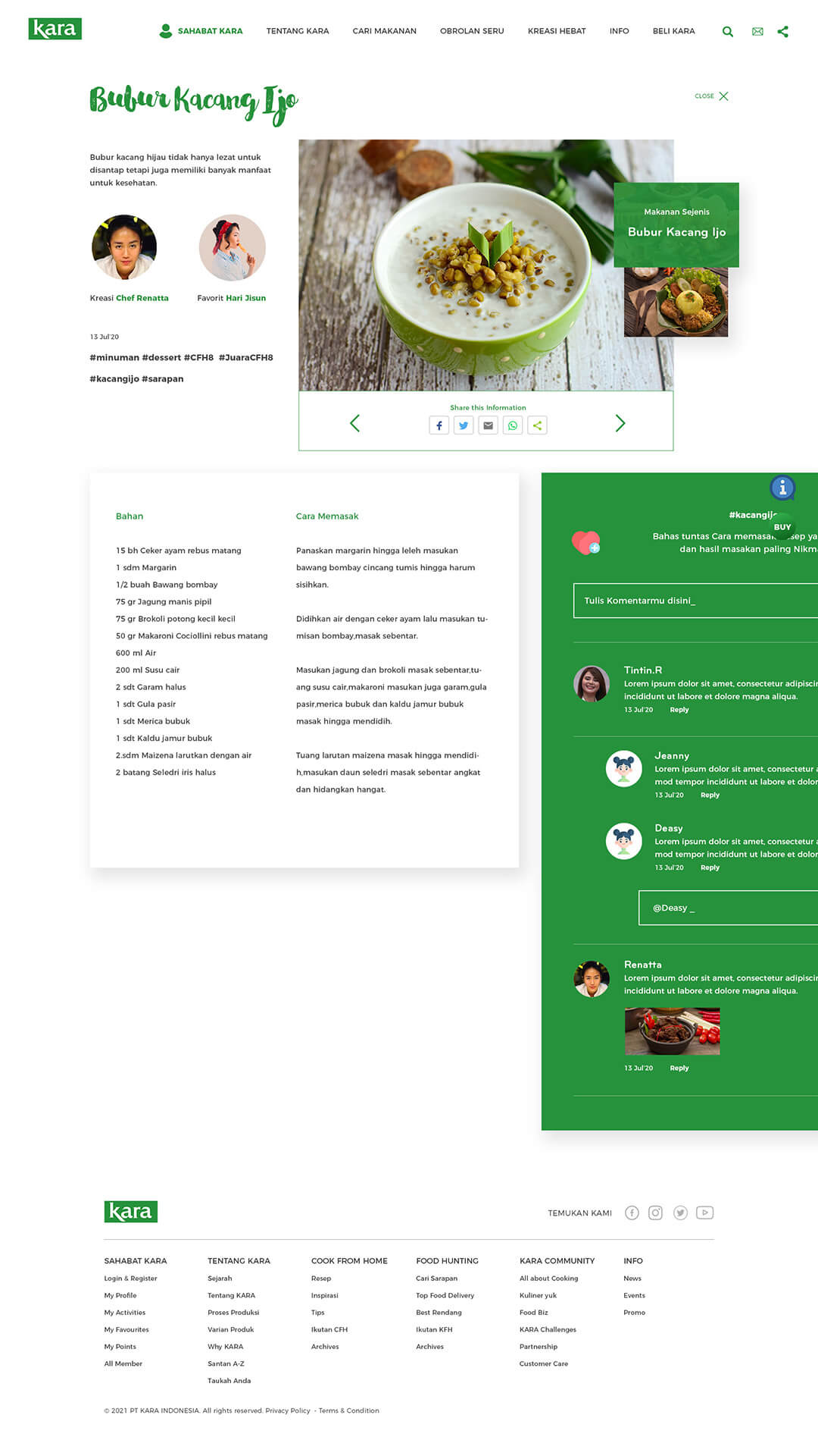 kara carimakanan detail