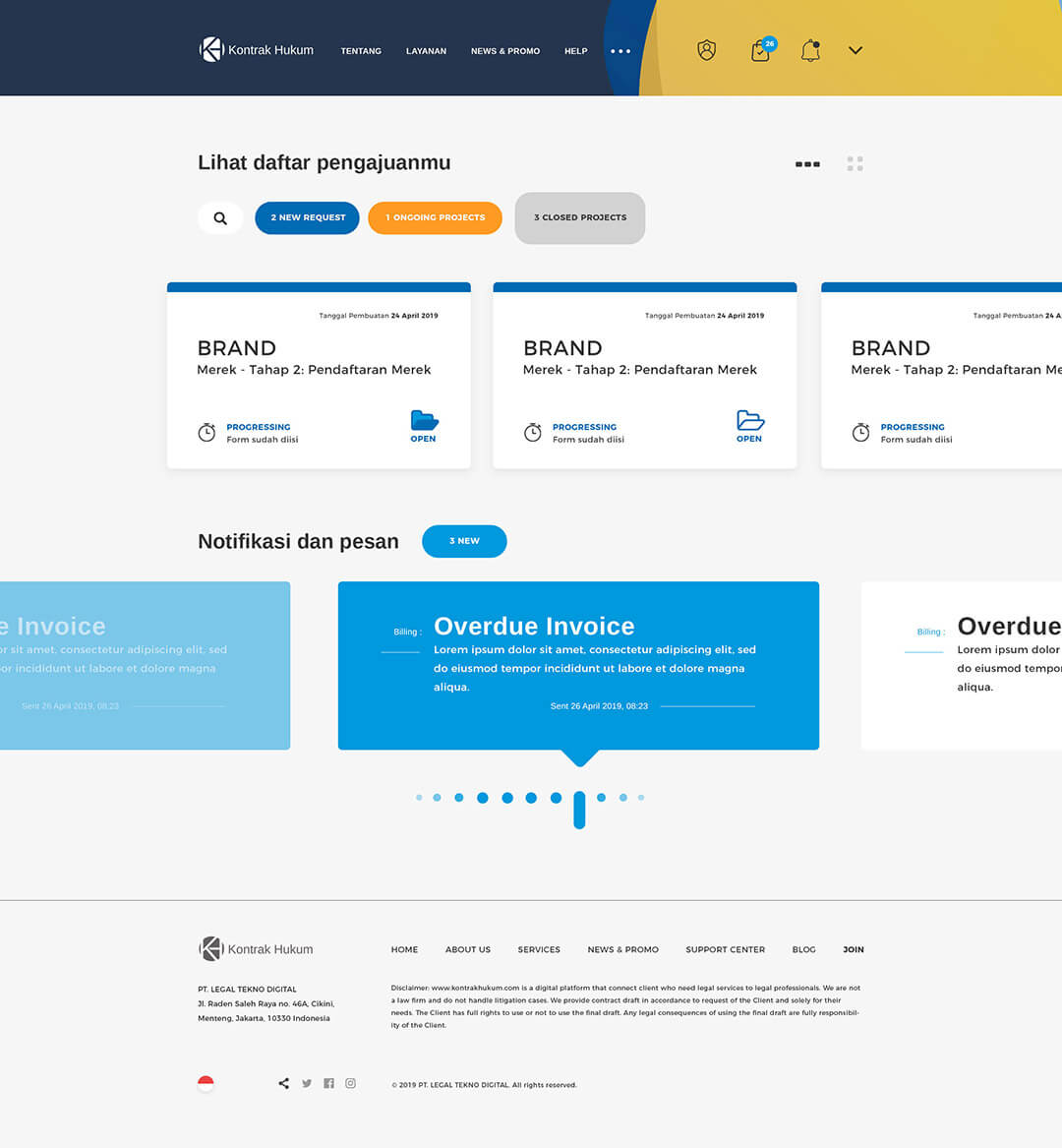 kontrakhukum dashboard lawyer