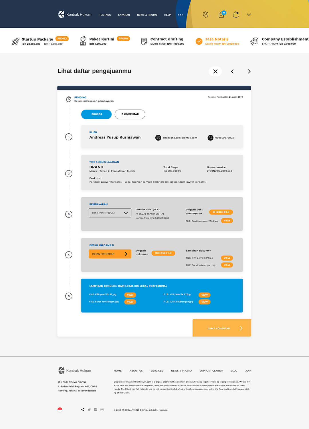 kontrakhukum pengajuan proses