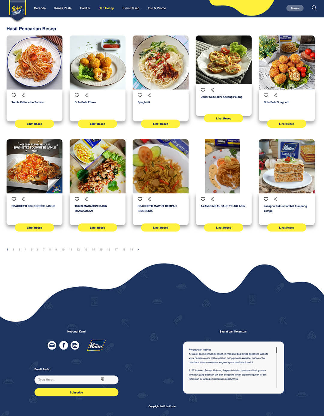 pastabisa recipe search