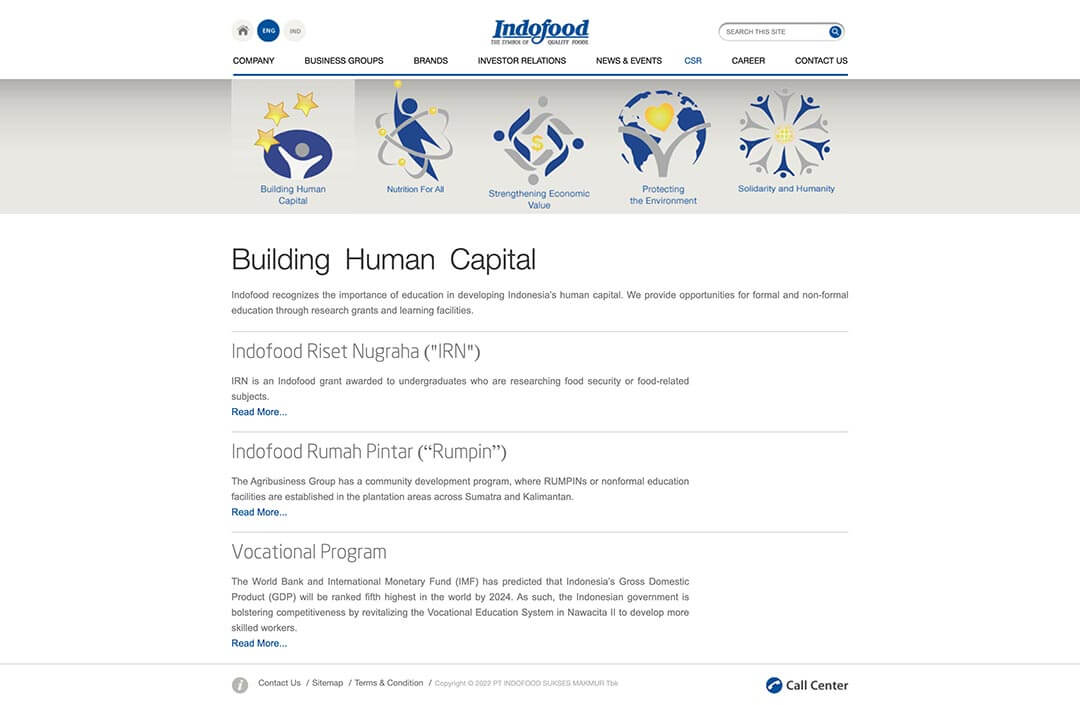indofood sustainability building human capital