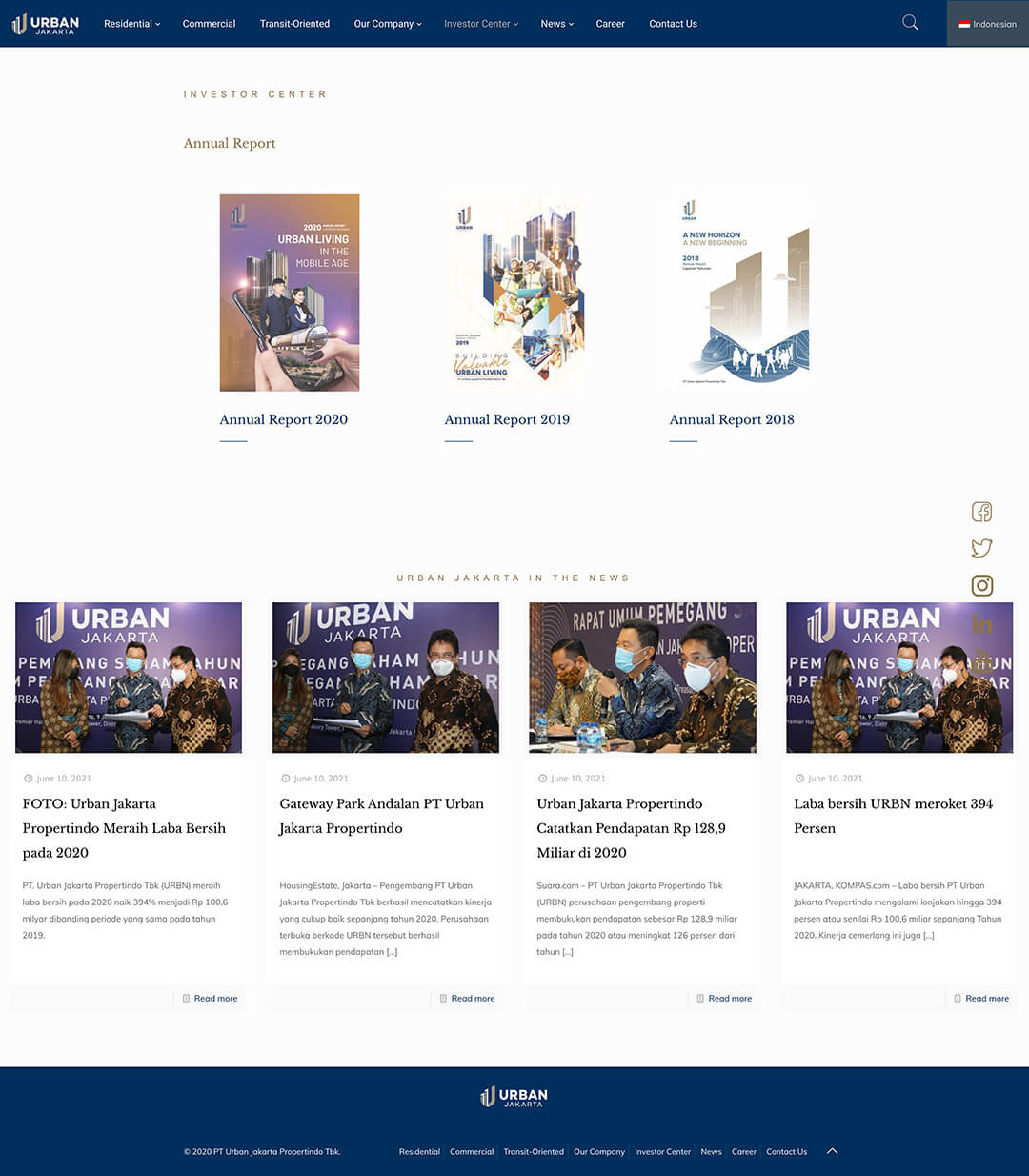 urbanjakarta investor center annual report